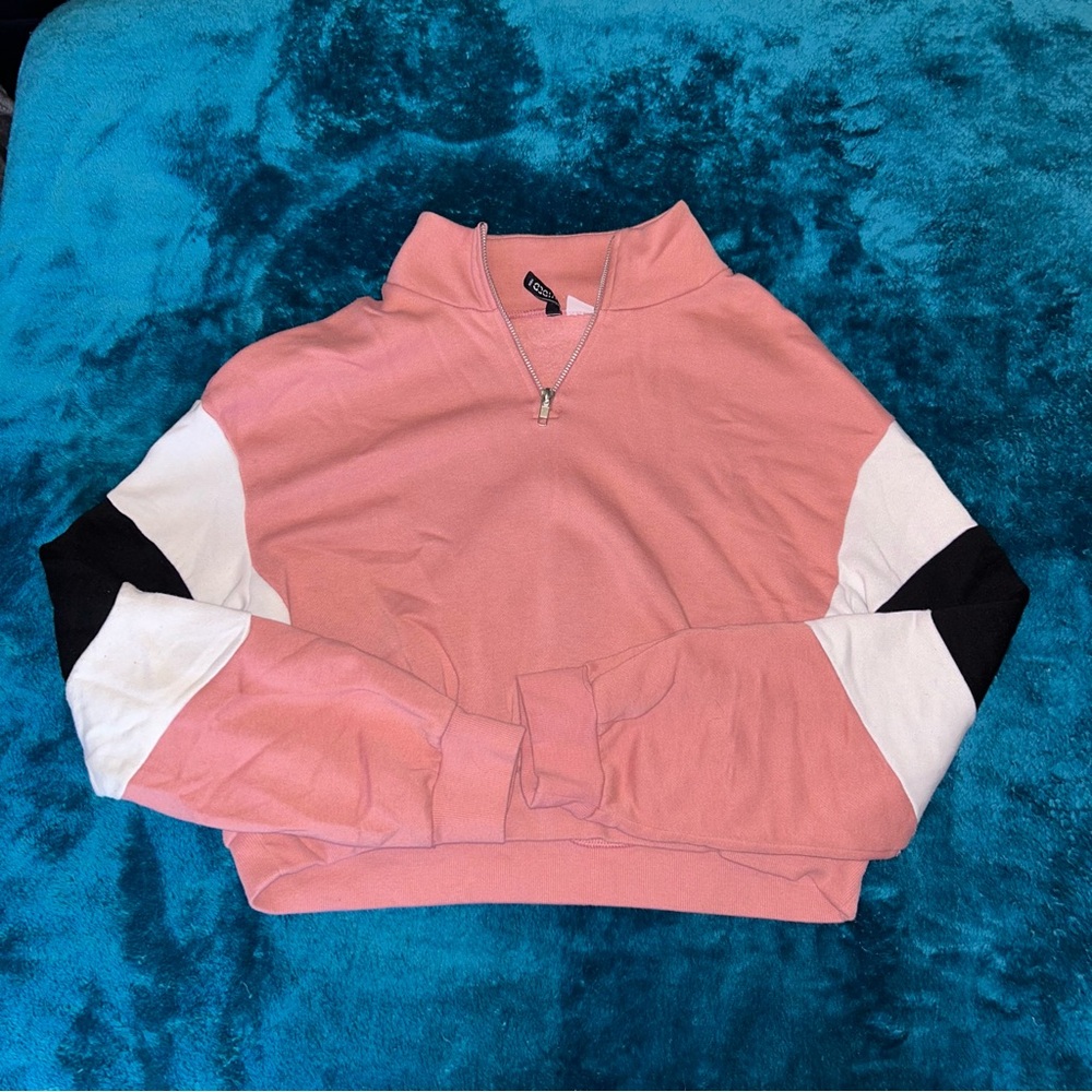 Colourblock quarter zip sweater